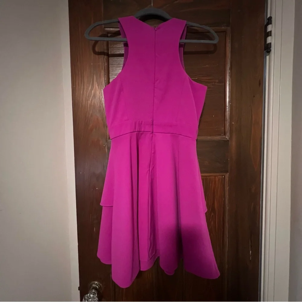 Adelyn Rae Ruffled Mini Dress Racerback - Purple Magenta - Picture 3 of 5